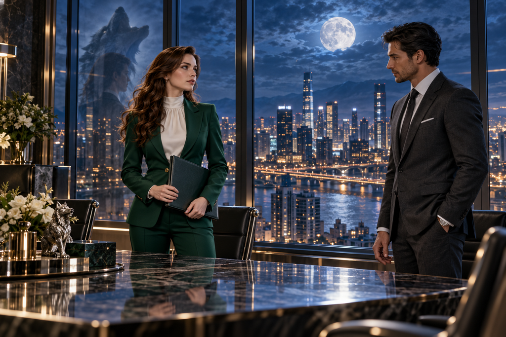Ditch Fake Bond: She's Tycoon Wolf Heiress — moonlit story illustration