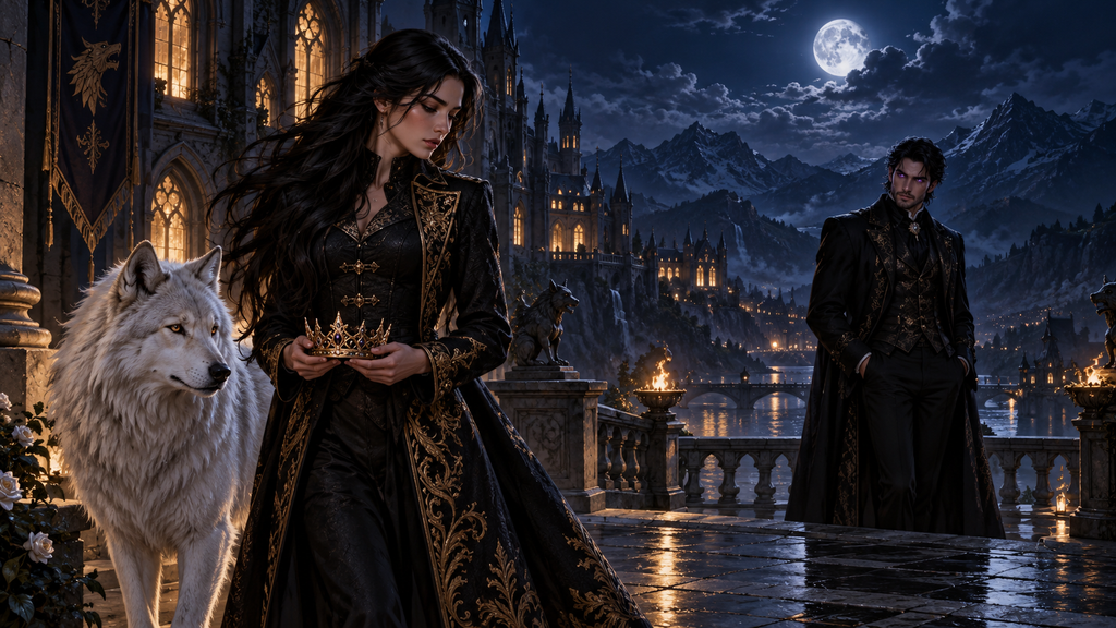When The Moon Hides Her Crown — Seraphina and Ronan at a moonlit academy