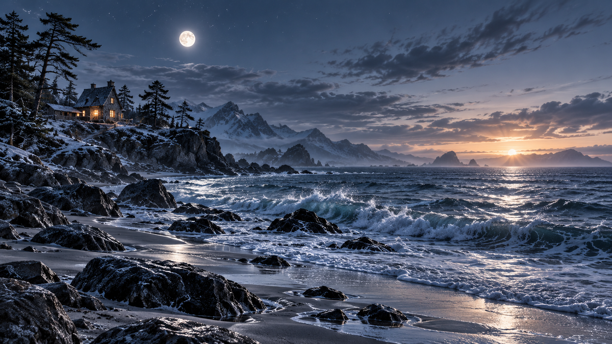 Rebirth: The True Luna's Ice Heart — moonlit story illustration