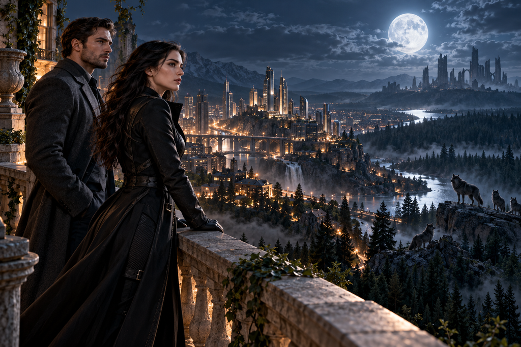 The Apocalyptic Queen's Werewolf Journey — moonlit story illustration