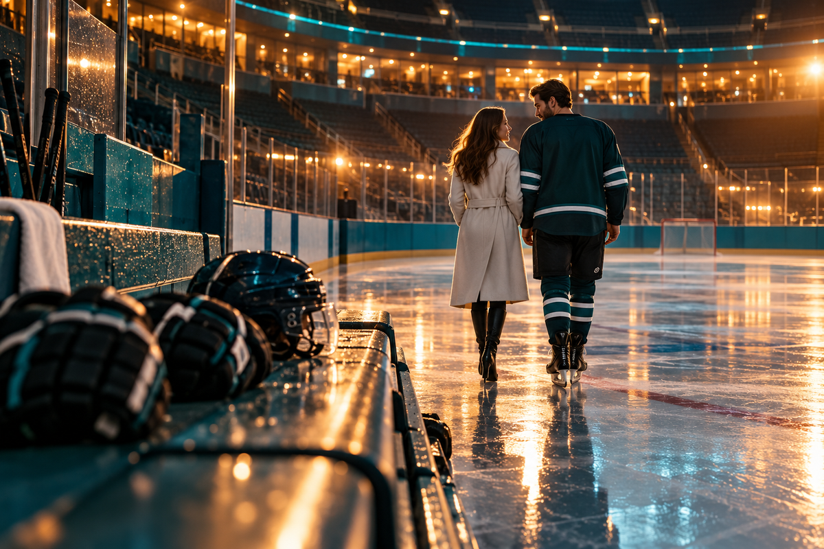 The Hockey Star's Remorse — moonlit story illustration